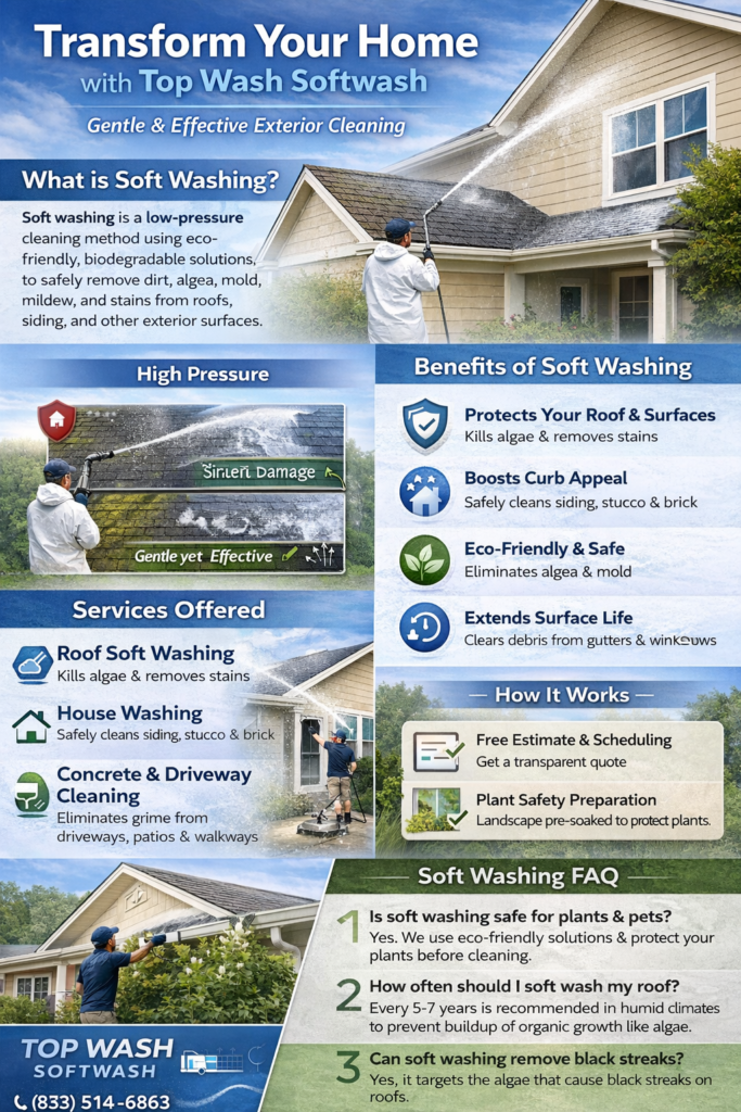 Transform Your Home with Top Wash Soft wash: Gentle & Effective Exterior Cleaning